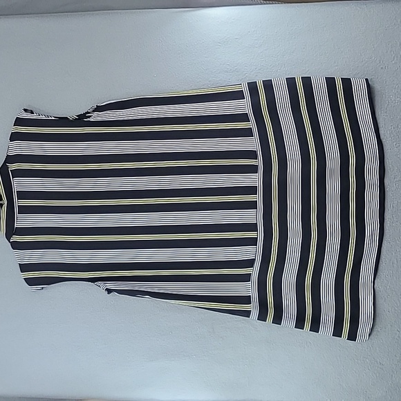 WORTHINGTON Women's Black White Yellow Sleeveless Hi-Low Tunic Top - Size Small - Picture 7 of 13